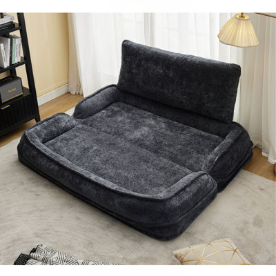 Lit double pour chien humain, canapé paresseux, causeuse, s'adapte à vous et aux animaux de compagnie, très grand canapé de plancher, peut s'asseoir ou s'allonger, position réglable 2 en 1,5, coussin gonflable, 2 sièges, chenille