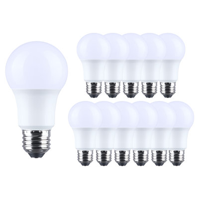 9,5 ou 9,8 watts (équivalent à 60 watts), ampoule DEL A19, à intensité variable, culot E26 / moyen (standard)