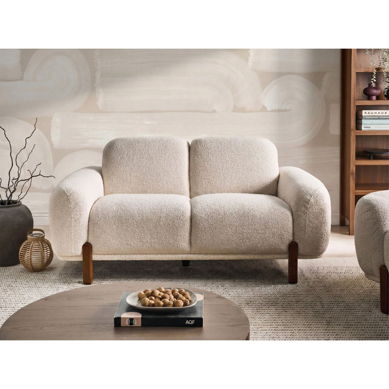 Sofa 2 Seater ODNES Boucle, White