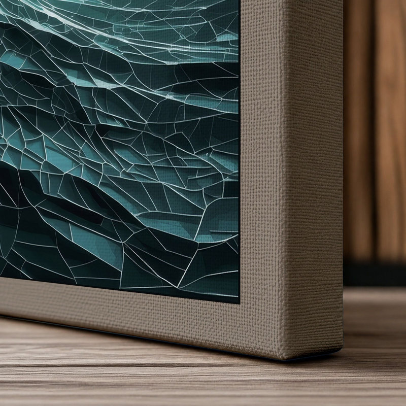 Crest and Curl Coastal - Wrapped Canvas, 24x16 - 61.0 x 40.6 cm, Taupe Border
