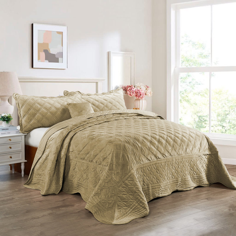 Ensemble de couette surdimensionné de 4 pièces en microfibre douce, Taupe, Courtepointe de très grande taille