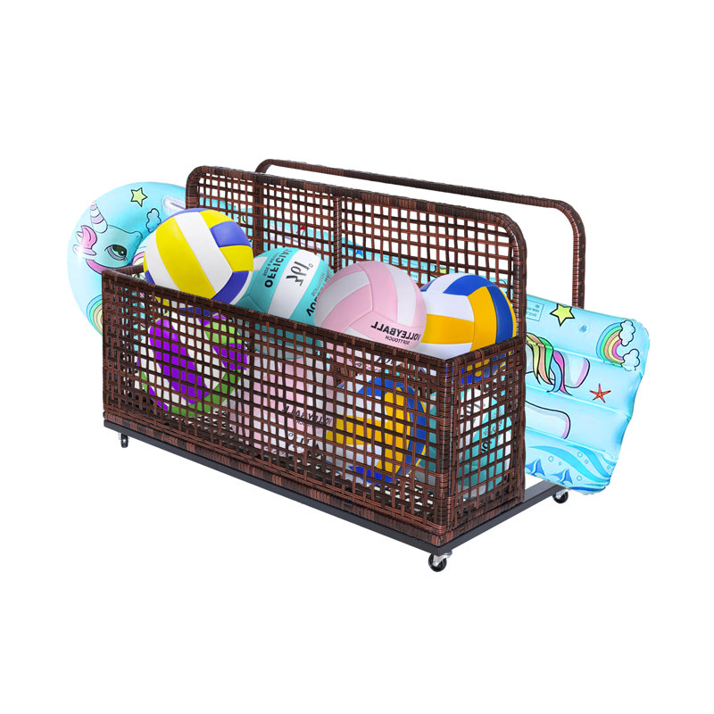 Poolside Float Storage, Outdoor Storage, Patio Poolside Float Storage Basket, Storage Box, Outdoor Pool Caddy, Brown