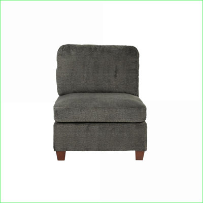Modular Sectional Armless Chair, Contemporary Gray Chenille Fabric for Living Room | Gray | Chenille