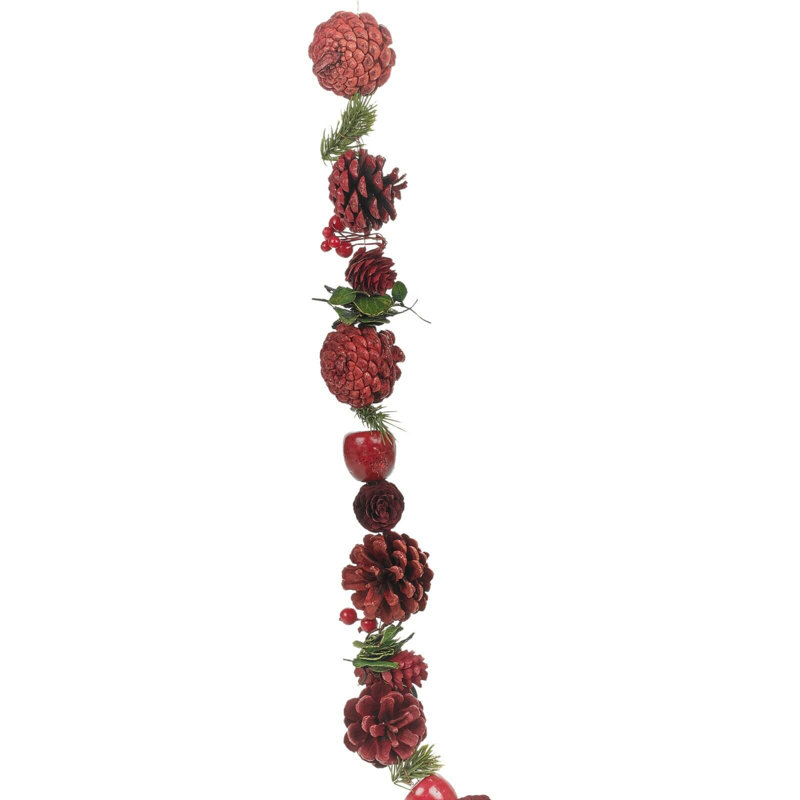 150cm Faux Wood Chip / Wood Curl Garland, Red