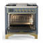 Majestic III Series 36 Inch Dual Fuel Range with 6 Sealed Burners, Griddle, in Glossy Black (Natural Gas, Brass Trim)-996369062-996369075-996369093
