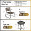 Ensemble 3 pièces de mobilier de patio