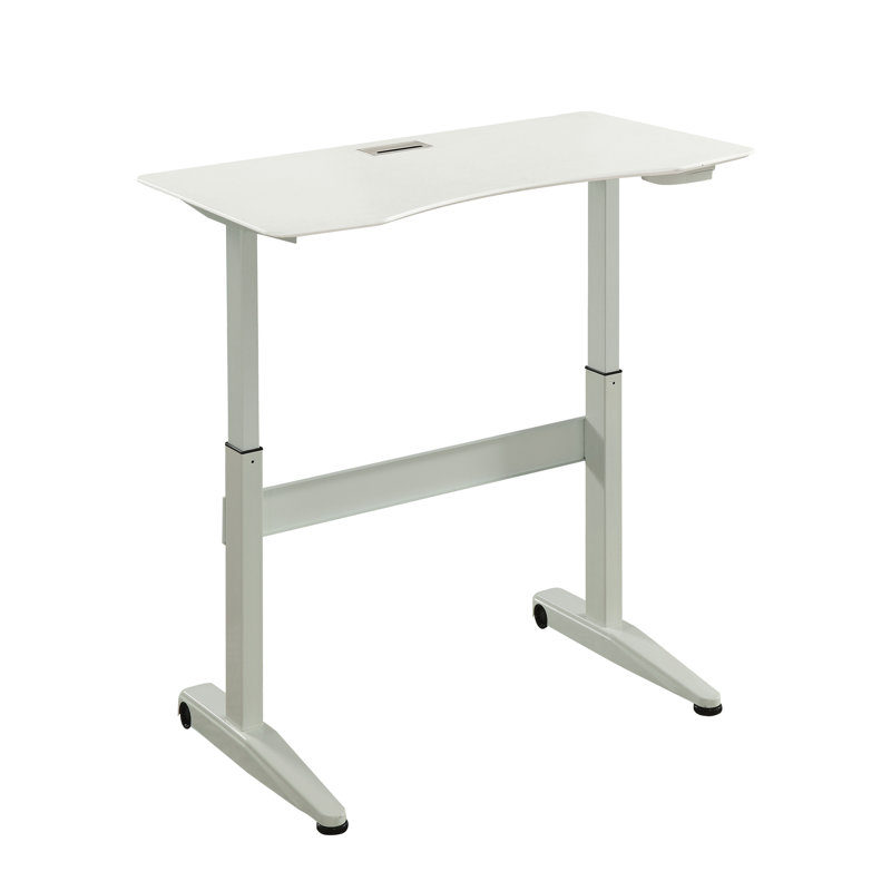 Adjustable Metal Base Standing Desk, 28.75" H x 47.25" W x 29.18" D, White