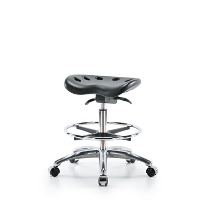 Adjustable Height Ergonomic Lab Stool with Footrest