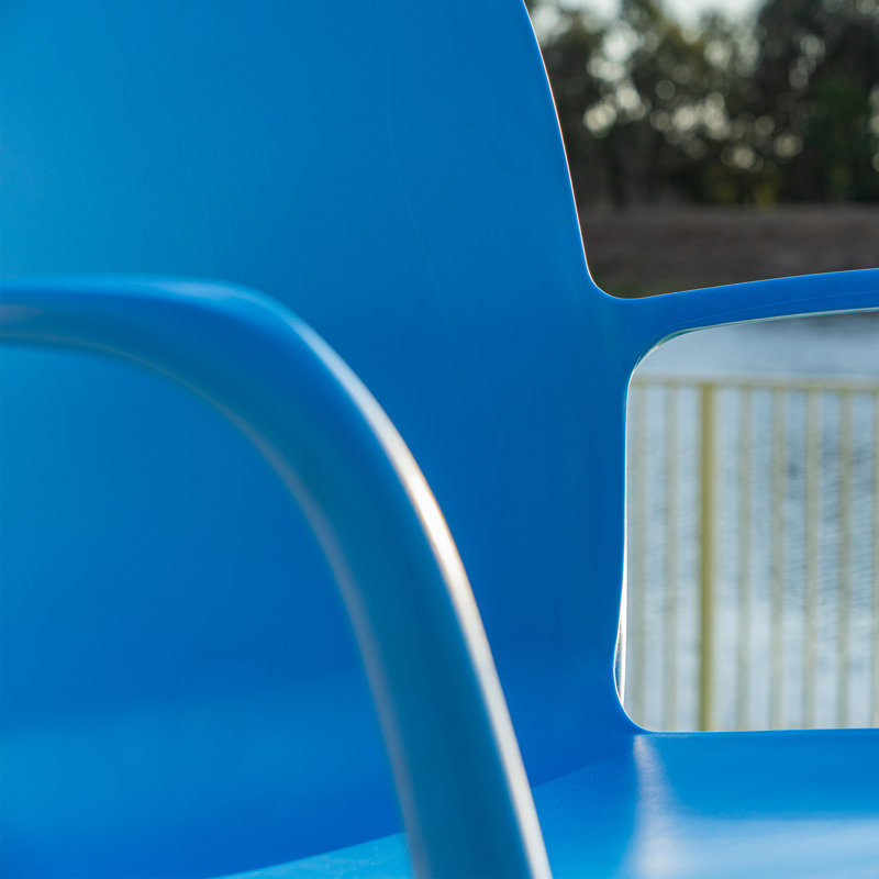Fauteuil de terrasse empilable, Bleu