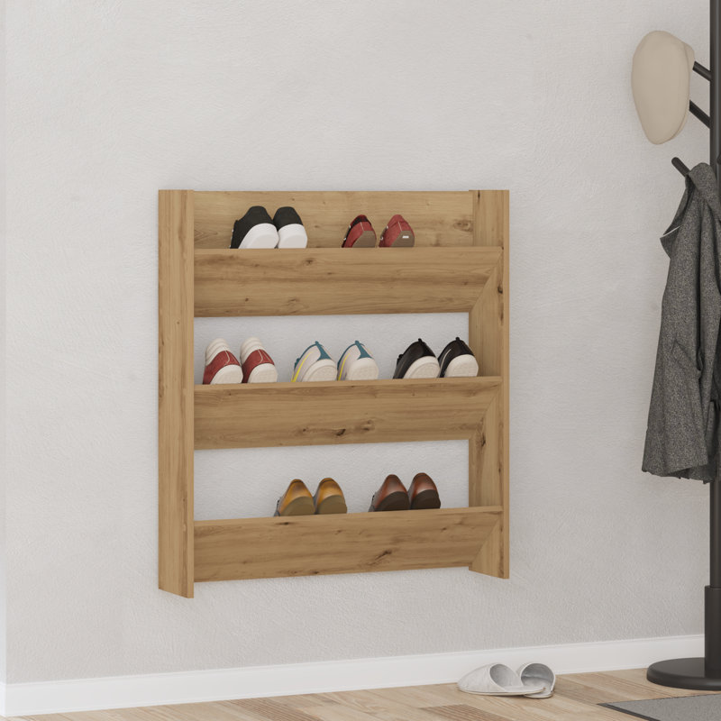 Gersemi 9 Pair Shoe Rack, Artisan Oak