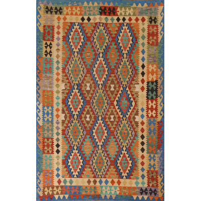 Kilim Reversible Wool Area Rug 7x9