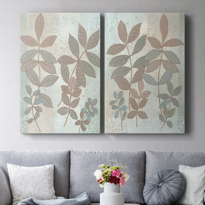 Grappe de feuilles I - Toile tendue avec châssis de qualité supérieure - Prêt à accrocher
