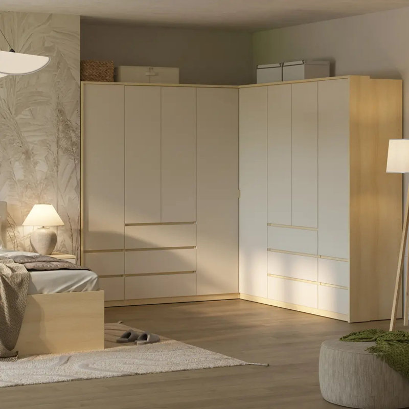 Bolat Manufactured Wood Wardrobe, Beige