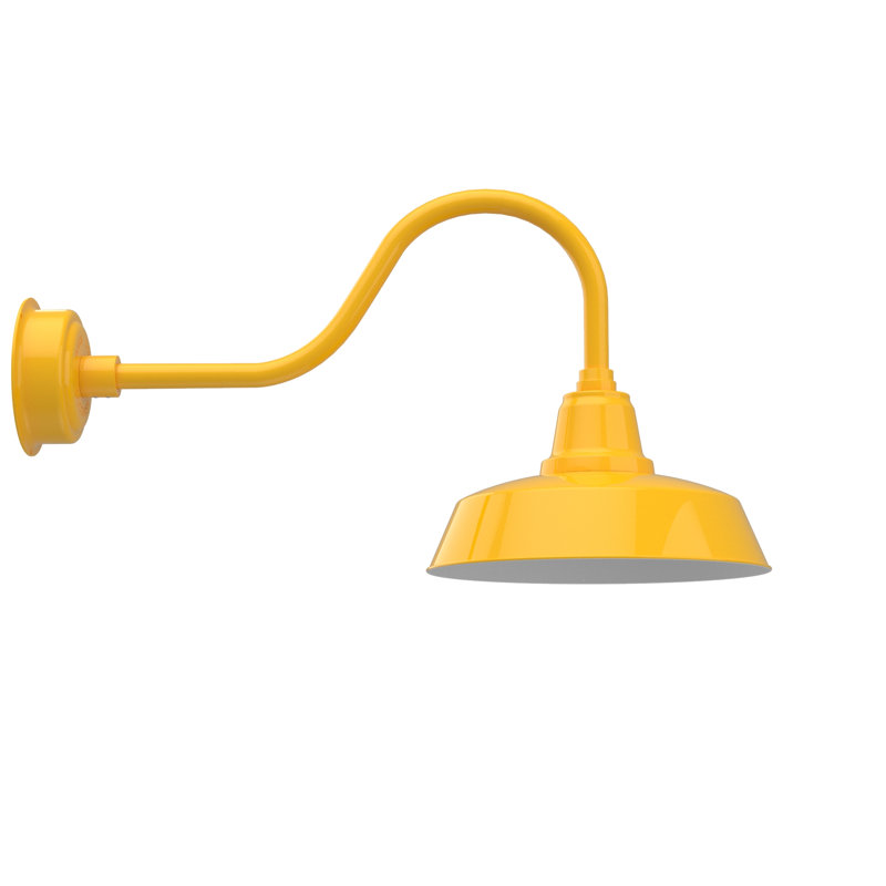 Luminaire de grange d'extérieur à DEL Vandervliet, Jaune, H 16,88 po x l 14 po x P 30,75 po