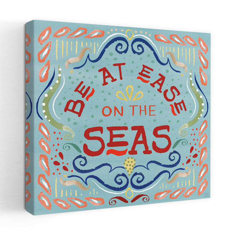 Art nautique nautique Vii avec Be The Ease On The Seas, art bleu, H 32 po x l 32 po