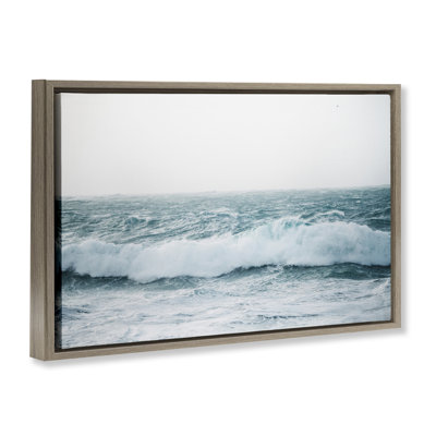 «Beach Waves Horizon», toile flottante encadrée par Nataly White