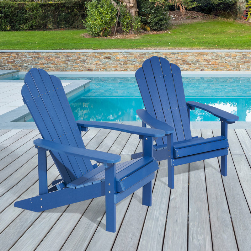 Chaise Adirondack Wesley Hips résistante aux intempéries, Bleu marine