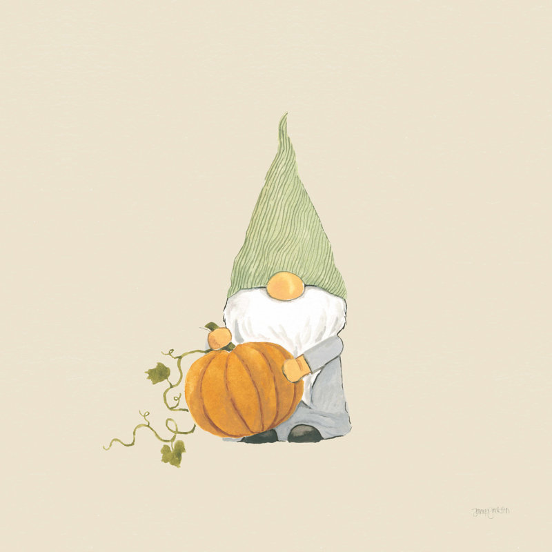 «Harvest Gnomes I Neutral» par Jenaya Jackson, peinture sur toile tendue, H 12 po x l 12 po