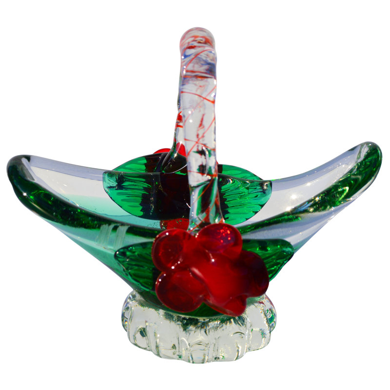Midcentury Murano Glass Basket