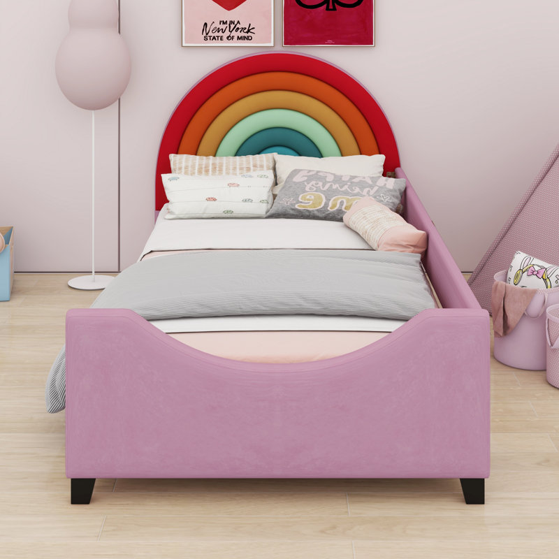 Stylish Rainbow Upholstered Daybed Frame