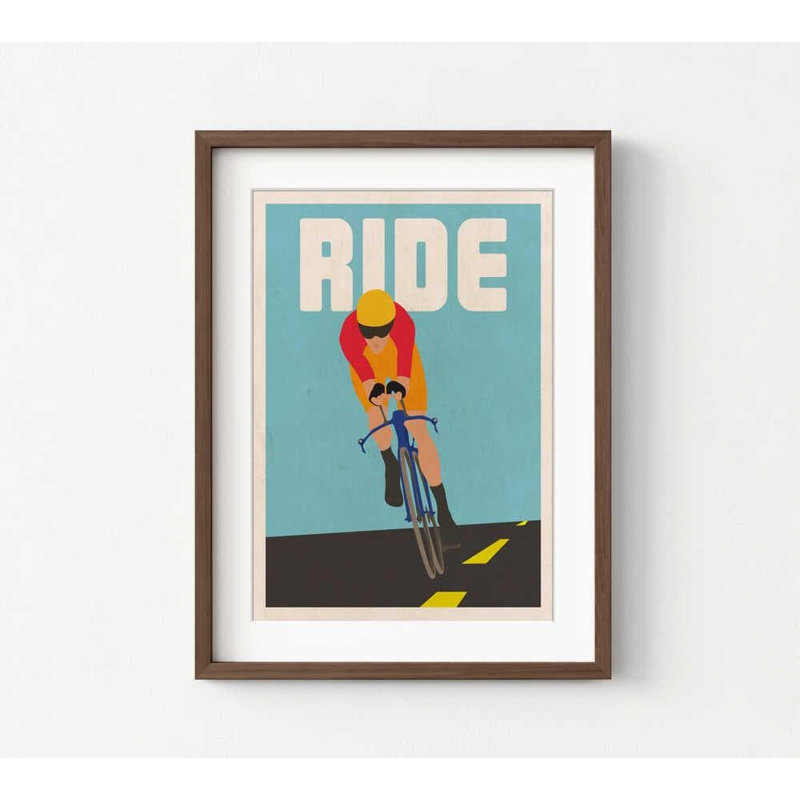 «Cycling Wall Art», impression sur toile «Cyclisme sur route», H 24 po x l 32 po, Brun, Brun, Blanc