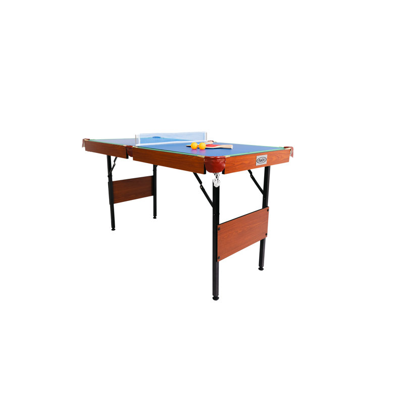 Crux Cherry Finish Green Felt 55" 3-in-1 Foldable Game Table