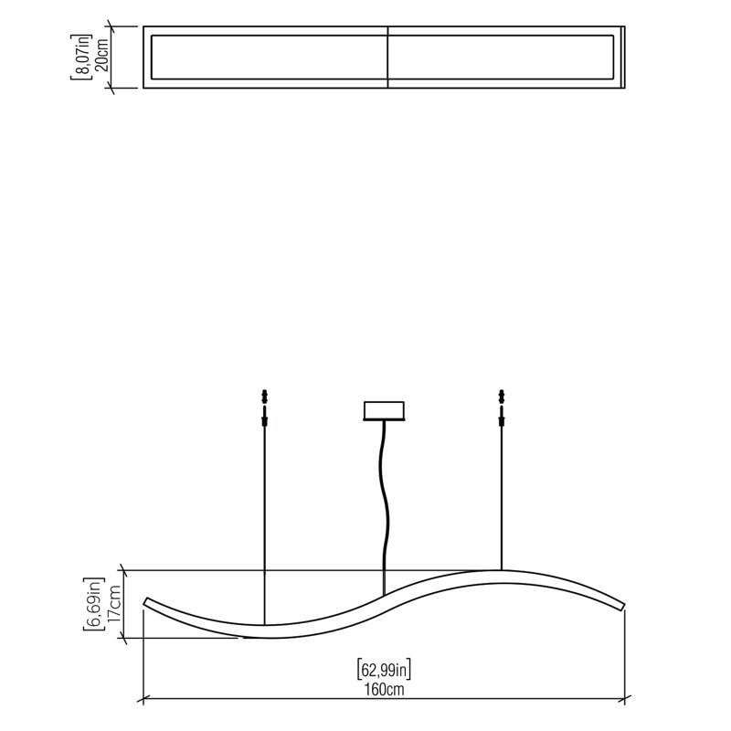 Luminaire suspendu unique à 1 lumière Onda Onda, Sable