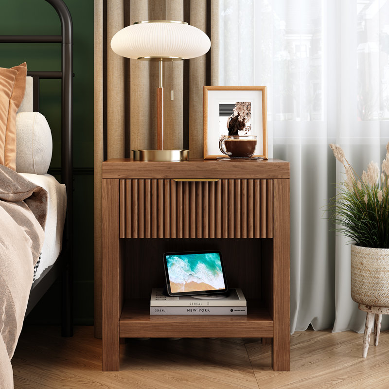 Latitude Run 19.69" Tall 1-Drawer Nightstand Set of 2