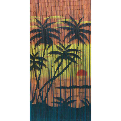 Rideau en bambou perlé tropical Sunset