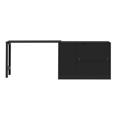 U_STYLE 89.7''Wooden Sideboard With Extendable Table,Multifunctional Storage Cabinet With 2 Doors And 3 Drawers,For Living Room,Study,Foyer And Kitchen