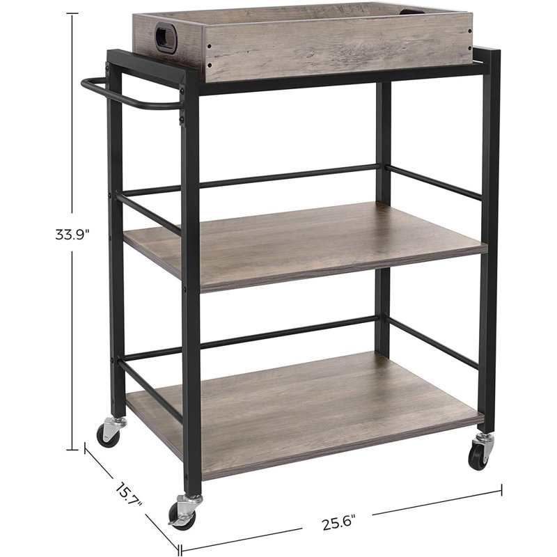 3-tier Riggle Kitchen Cart, Gray