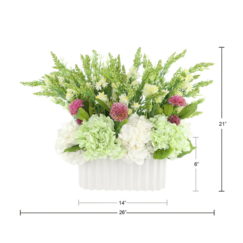 Centerpiece with Hydrangeas and Heather