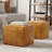 Elmer 18"W Handwoven Jute and Cotton Contemporary Square Pouf in Natural and Grey