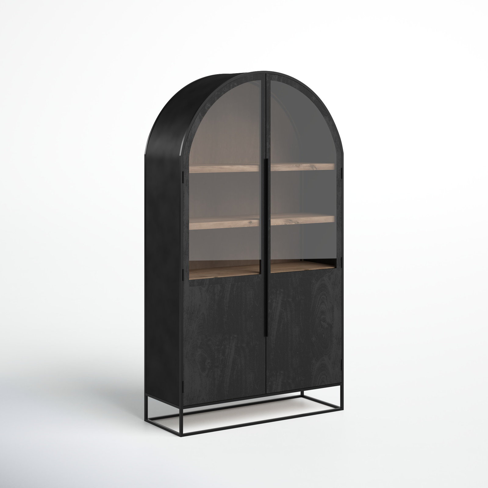 Clementine 85.5" Dining Cabinet, Black/Natural