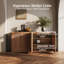 Buffet modulaire avec portes en bois à double arc, brun clair-481683717