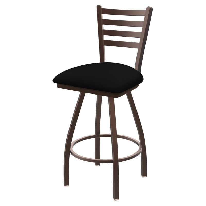 Tabouret de bar pivotant de 36" Evers, Vinyle - vinyle noir, Bronze, Extra Tall (36” Seat Height)