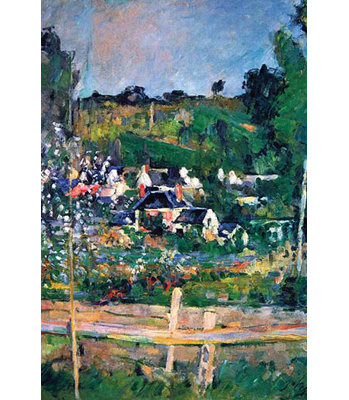 " Village Behind The Fence " by Paul Cezanne