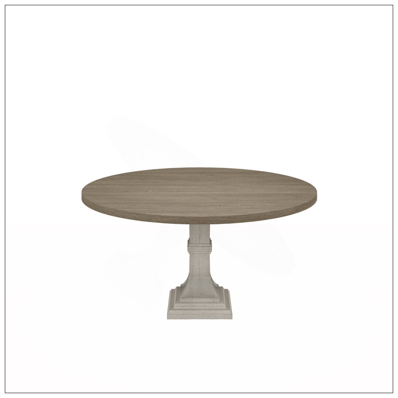 Table de salle à manger ronde blanche et grise Tannen