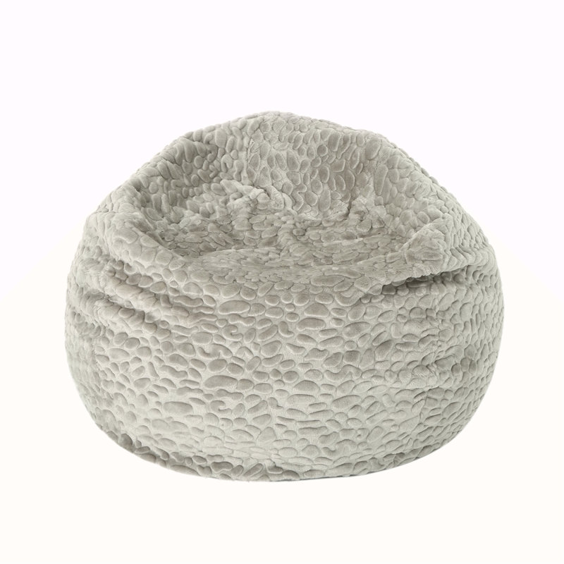 Fauteuil à billes arrondi en fausse fourrure Yasmin