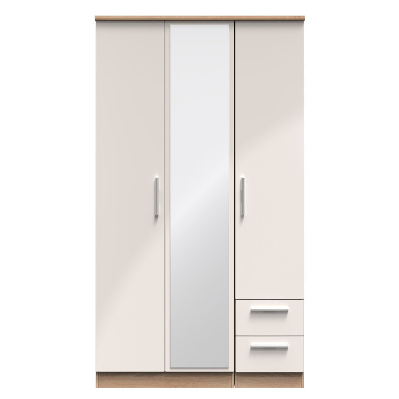 Borgeson Manufactured Wood Wardrobe, Kashmir Gloss/Bardolino Oak