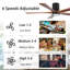 Ventilateur de plafond 60 po avec lumière, plafonnier encastré, 5 pales en bois massif, moteur CC réversible silencieux, application et télécommande, DEL à spectre complet à intensité variable, pour salon ou chambre à coucher de 20 pi x 20 pi, co