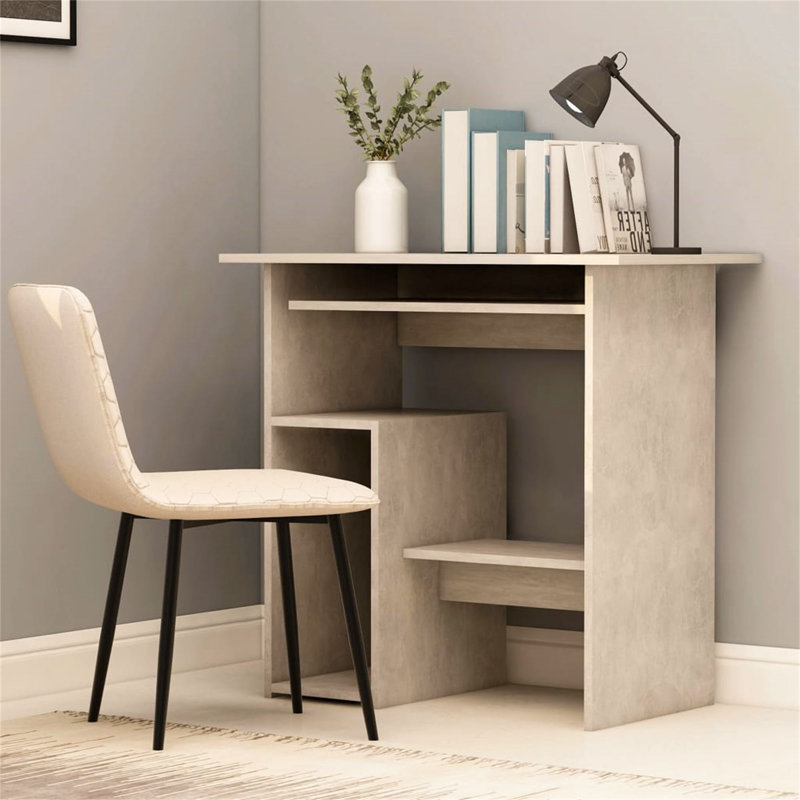 Desk 80x45x74 cm Engineered Wood, Concrete Grey, Left