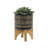 S/2 5/8" GLAZED PLANTER W/ STAND, BLACK