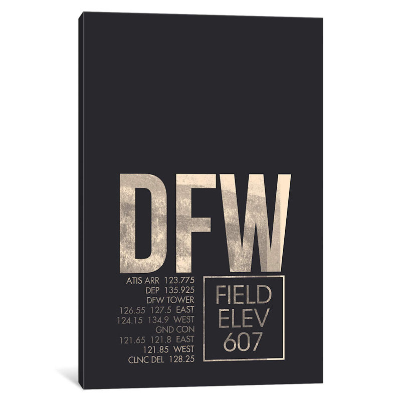 Dallas/Fort Worth - Wrapped Canvas Print, 66.04 cm H x 45.72 cm W x 1.91 cm D