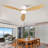 Ceiling Fan With Light, -Slim Flush-Mount Design, 3 ABS Plastic Blades, Remote Control Included, 6-Speed Adjustment, Reversible DC Motor, Quiet Operation-1704116033