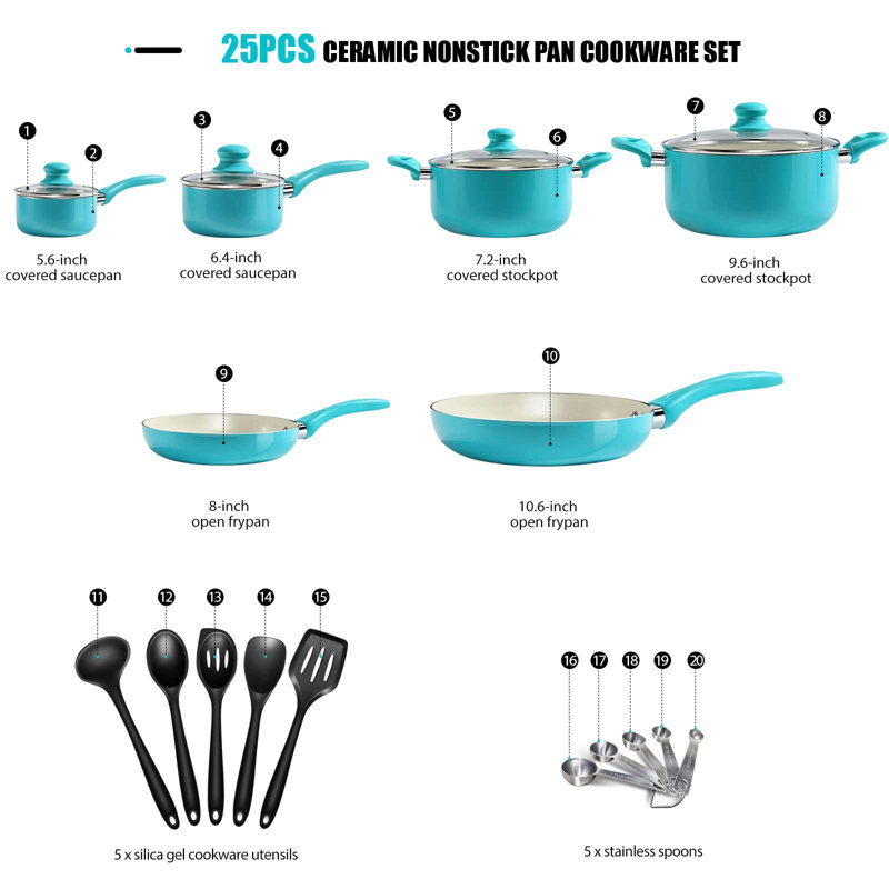 Spilsby 20 - Piece Non-Stick Aluminium Cookware Set