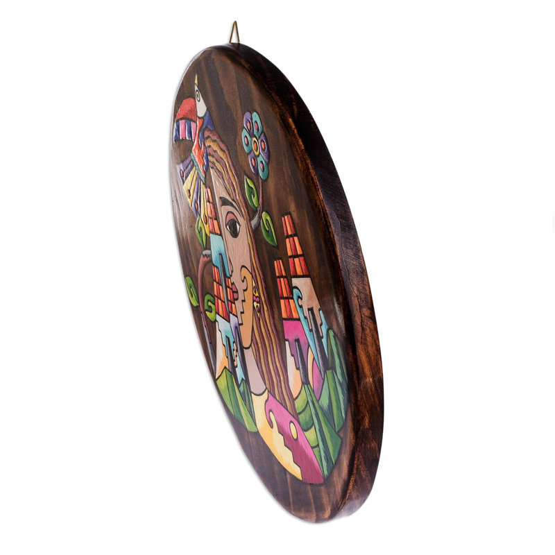 Boho Abstract Wall Decor on Solid Wood