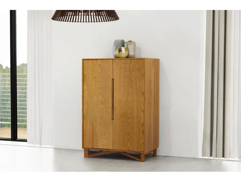 Exeter Solid Wood Bar Cabinet, Cognac Cherry