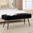 43.3"W Modern Upholstered Bench with Metal Frame and Teddy Fabric-1424308444