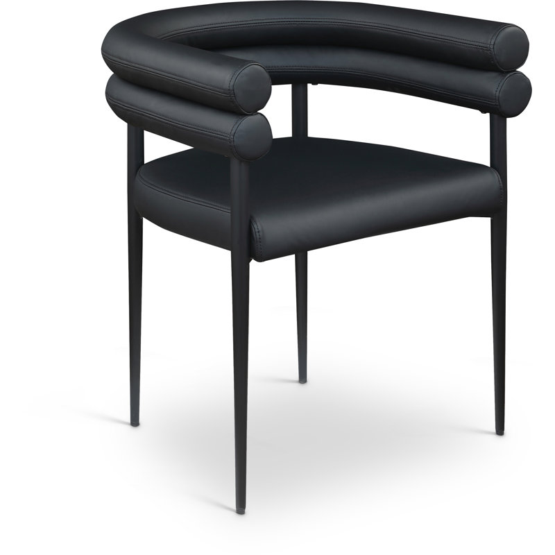 Lavina Cilton Vegan Leather Dining Chair, Black Vegan Leather